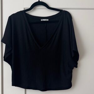Zara Black V-Neck Crop Top